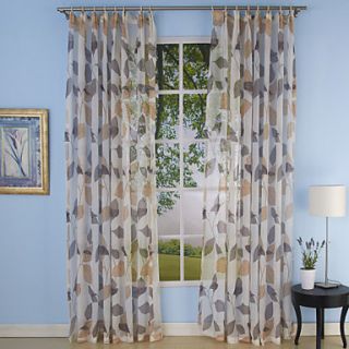 (One Pair) Warm Jade Country Sheer Curtain