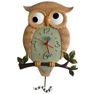 18.25H Modern Style Owl Polyresin Wall Clock