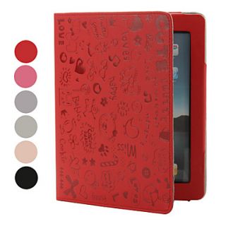 Little Crazy Girl Pattern PU Leather Protective Case for iPad 2 (Assorted Colors)