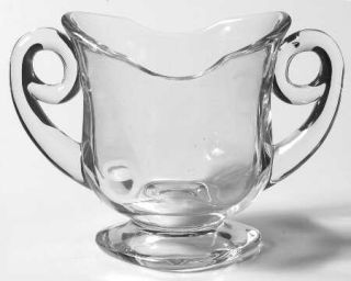 Heisey Toujour Individual Open Sugar   Stem #1511, Scalloped Design, Clear