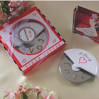 A Slice of Love Stainless Steel Pizza Cutter in Miniature Pizza Box