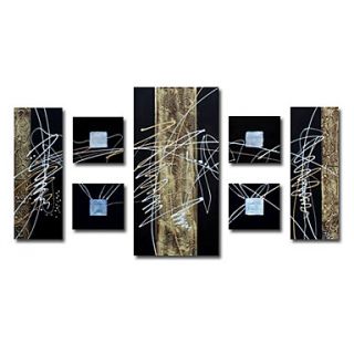 Hand painted Abstract Oil Painting with Stretched Frame   Set of 7
