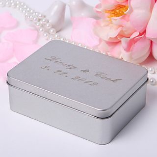 Personlized Rectangle Frosted Favor Tin (Set of 24)