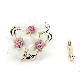 Gorgeous Alloy With Rhinestones Flower Brooch