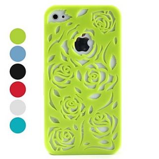 Hollow out Style Flower Pattern Hard Case for iPhone 4 and 4S (Assorted Colors)