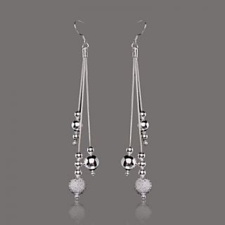 Gorgeous Silver Plate Three Chain Beads Earring