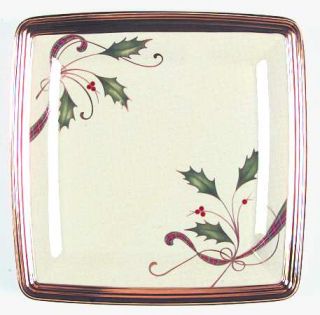 Lenox China Holiday Nouveau Gold Square Accent Luncheon Plate, Fine China Dinner