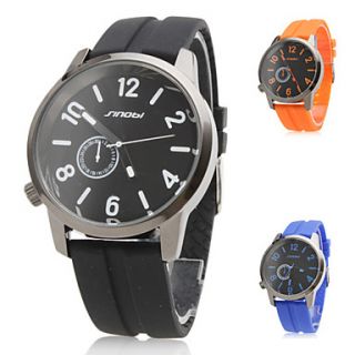 Unisex Silicone Analog Quartz Wrist Sport Watch (Silver)