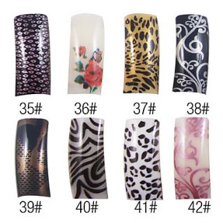70 Pcs Full Cover Brilliant French Acrylic Nails Tips 8 Colors Available