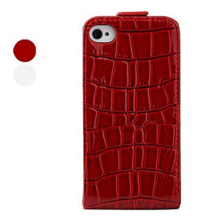 Crocodile Skin Lagging PU Leather Case for iPhone 4 and 4S (Assorted Colors)