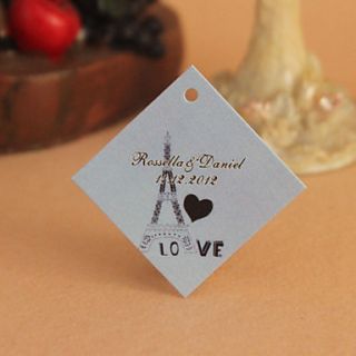 Personalized Rhombus Favor Tag   Eiffel Tower (Set of 30)