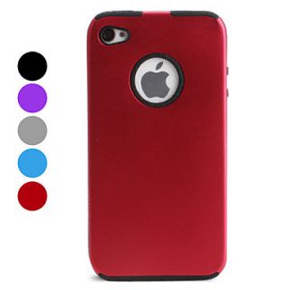 Silicone Gel Back Case and Aluminum Bumper Frame for iPhone 4 and 4S (Assorted Colors)