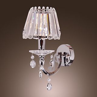 40W Contemporary Crystal Wall Light with 1 Light in Candle Feature