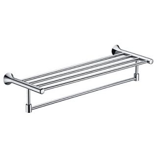 Contemporary Chrome Finished Brass Double layer Towel Rack