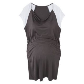 Liz Lange for Target Maternity Cap Sleeve Color block Top   Gray/White S