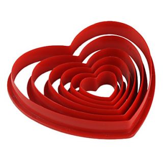 Fondant Cake DIY Decorating Red Heart Shaped Cookie Biscuit Cutter Mold (6 Pack)