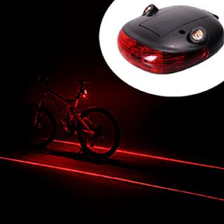 Waterproof 2 Straight Lines Red Laser 3 Mode 3 LED Bike Tail Warning Safety Light (2xAAA)