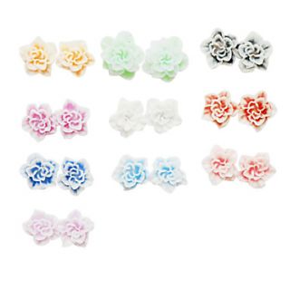 50pcs 3D Ceramic Peony Application Nail Decorations(Random Color)