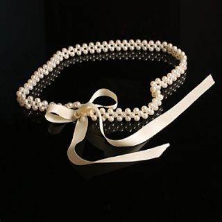 Spandex / Cotton With Pearls Waist Chain / Belt