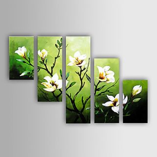 Hand painted Oil Painting Floral Oversized Wide Set of 5