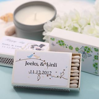 Personalized Matchboxes   Lovely Birds (Set of 12)