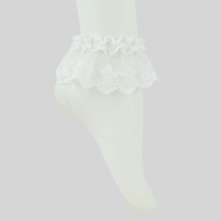White Cotton Lace Princess Lolita Ankle Socks