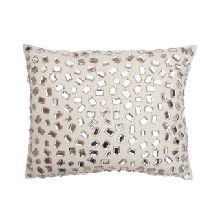 Andrea Faux Gemstone Decorative Pillow, Silver
