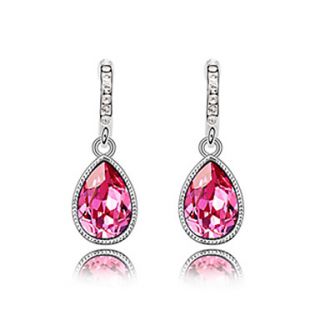 Charming Platinum Plated Oval Crystal Stud Earrings(More Colors)