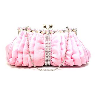 Elegant Polyester with Crystal Evening Handbag/Clutches(More Colors)