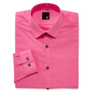 JF J.Ferrar JF J. Ferrar Slim Solid Dress Shirt, Pink, Mens