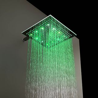 Contemporary Color Changing LED Chrome Shower Faucet Head of 12 inch