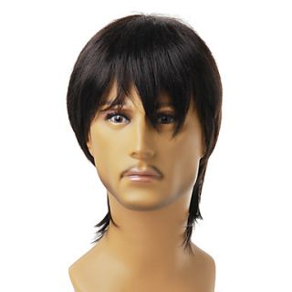 Capless Synthetic Nature Look Black Straight Hair Wig