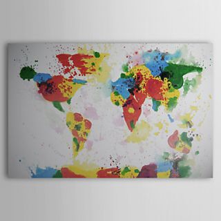 Hand Painted Oil Painting Abstract World Map 1211 AB0121