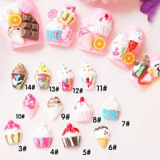 10pcs 3D Resinic Cakes Nail Decorations