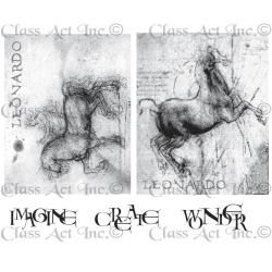 Chapel Road Cling Mounted Rubber Stamp Set 5.75 X6.75   Davinci Horses