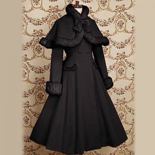 Long Sleeve Velvet Princess Classic Lolita Coat with Bow