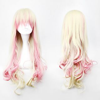 Lolita Curly Wig Inspired by Pink and Flaxen Mixed Color 88cm Cosplay