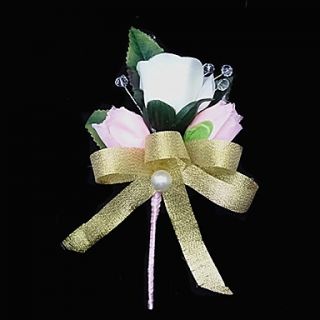 Elegant Satin/Cotton With Crystal Free form Wedding Wrist Corsage