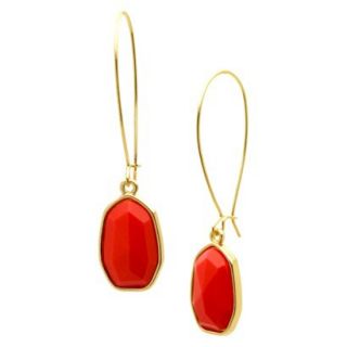 Dangle Earrings   Gold/Coral