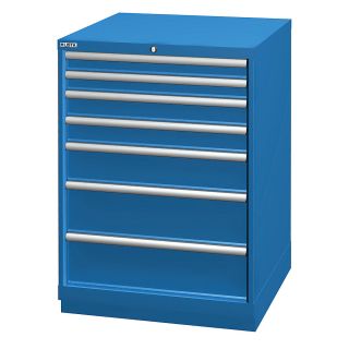 Lista 28 1/4W 7 Drawer Cabinet   Keyed Alike   Bright Blue   Bright Blue