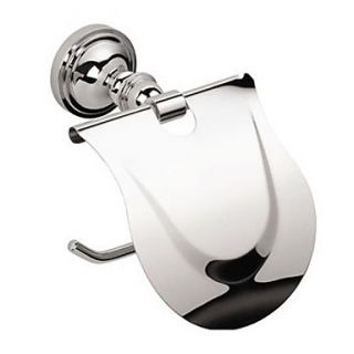 Contemporary Wall Mount Silver Chrome Finish Solid Brass Toilet Roll Holders
