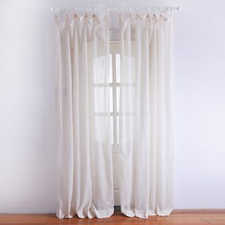 (One Pair) Classic Ivory Solid Sheer Curtain