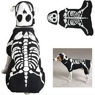 Noctilucent Dogs Bone Style Jumpsuit with Eyepatch for Dogs(Black,XS XL)