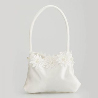 Pretty Satin with Flowers Wedding Bridal Purse(More Colors)