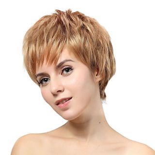 Capless Short Blonde Straight Synthetic Wigs