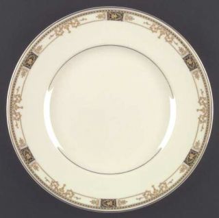 Syracuse Webster Dinner Plate, Fine China Dinnerware   Mustard Floral & Scrolls