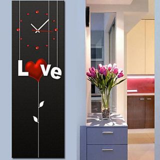 Modern Style Love Theme Wall Clock in Canvas