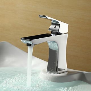 Sprinkle by Lightinthebox   Chrome Finish Centerset Single Handle Brass Bathroom Sink Faucet