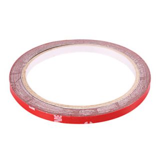Car PET Double Sided Adhesive Tape   Red (6mm Width)
