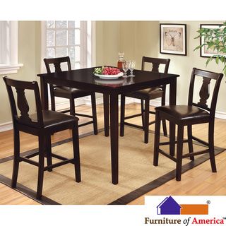 Furniture Of America Espresso Briddle Geo 5 piece Counter Height Dining Set